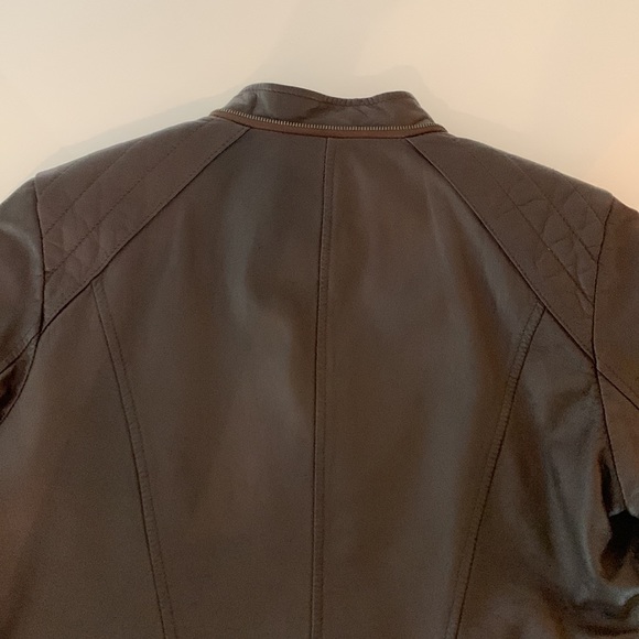 Cole Haan genuine leather jacket with detachable cotton jersey hood. ✨LIKE NEW✨ - Picture 13 of 15